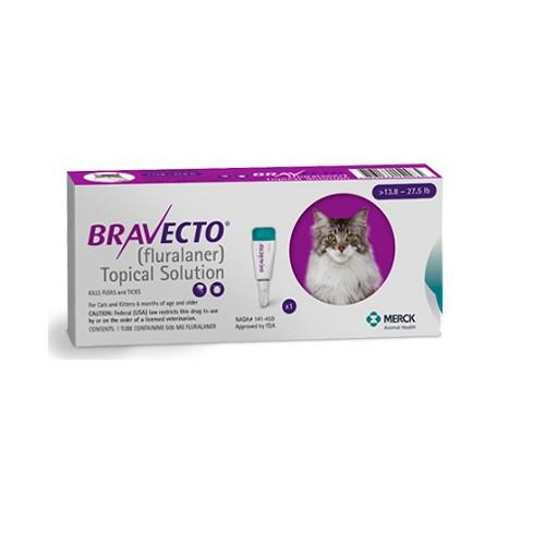Bravecto 500mg Spot-On Solution For Large Cats 13.8-27.5lbs (6.25-12.5kg), US | VetBarn
