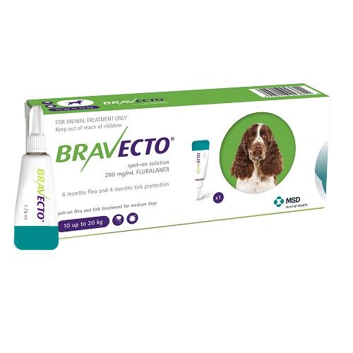 Bravecto Spot-On 250mg for Medium Dogs >10–20 kg (22-44 lbs) | VetBarn.Com