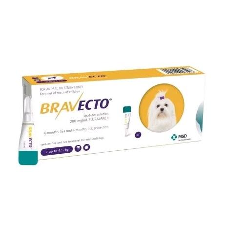 Bravecto Spot-On 112.5mg for extra small dogs 2-4.5 kg (4.4-10 lbs) | VetBarn