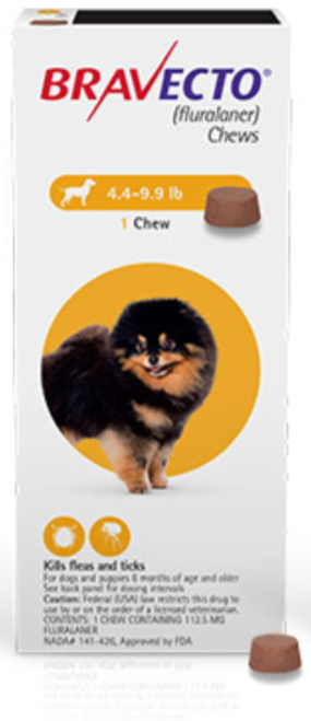 Bravecto For Very Small Dogs 4.4-9.9lbs (2-4.5kg)