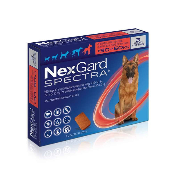 NexGard Spectra Flea Tick Chewables Extra Large Dogs Weighing 30-60 kg (66-132 lbs) | ozpetworld.com