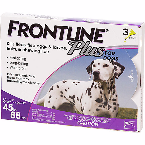 Flea and Tick Prevention - Frontline Plus Spot-on for Large Dogs weighing 45-88lb