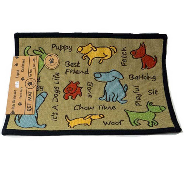 PB Paws & Co. Pet Collection Tapestry Pet Mats, Christmas Meal Multi Pattern | ozpetworld.com