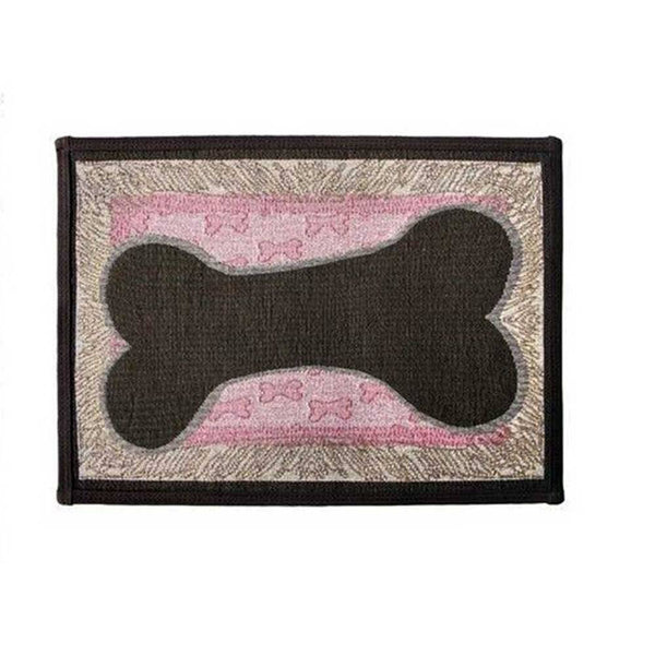 PB Paws & Co. Pet Collection Tapestry Pet Mats Bone Sketch Sorbet/Woodland Pattern | ozpetworld.com