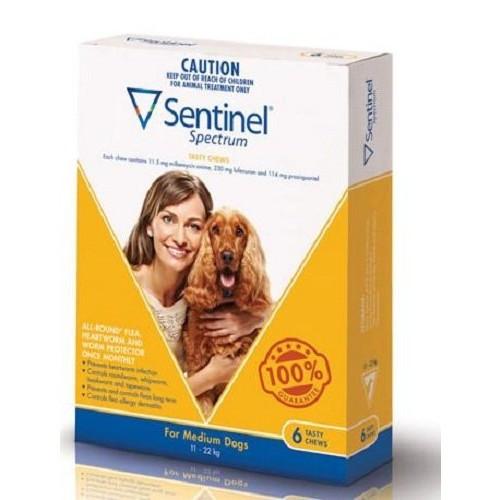 Novartis Sentinel Spectrum For Medium Dogs 25-50 lbs (11-22 kg), 6Pack | VetBarn