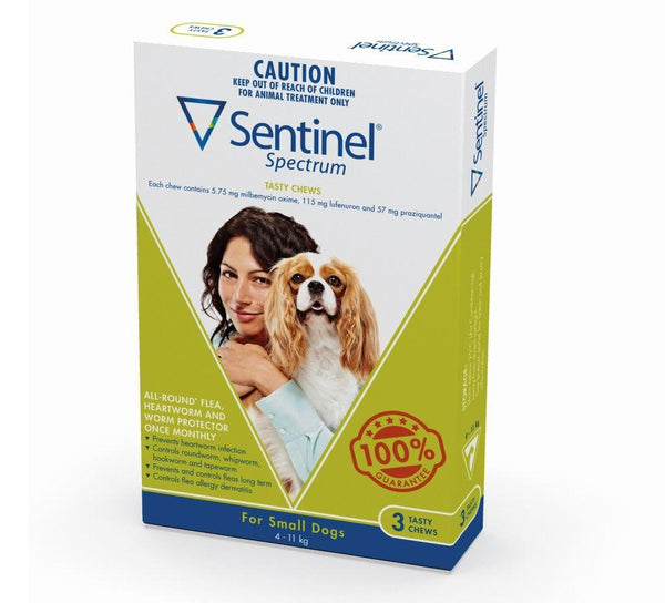 Sentinel Spectrum Chews Small Dogs 4-11kg (9-25lb), 3 Pack | VetBarn