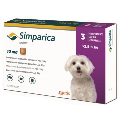 Simparica 10mg Chewable Tablets For Dogs >2.5-5 kg (6-11 lbs) | VetBarn.Com
