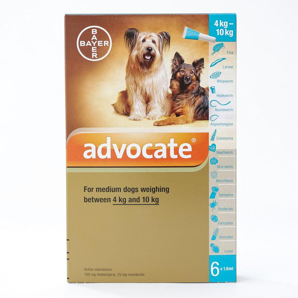 Bayer Advocate for Medium Dogs 8.8-22 lbs (4-10 kg) - 6 pack | VetBarn