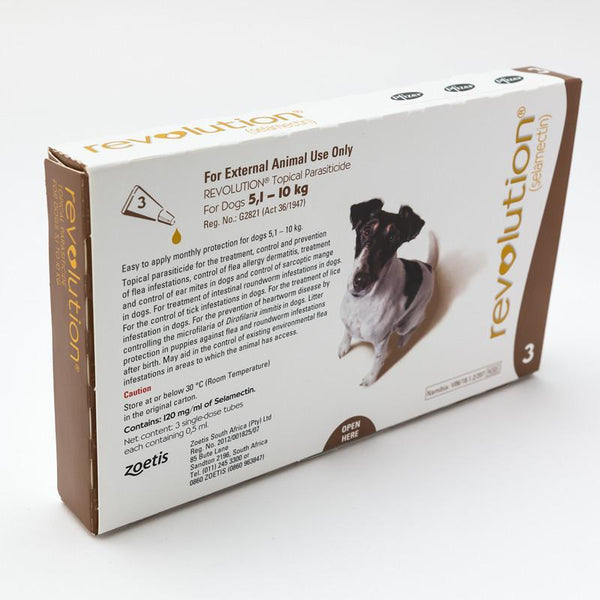 Zoetis Revolution Brown for Dogs 10.1-20 lbs (5.1-10 kg), Sideview | VetBarn