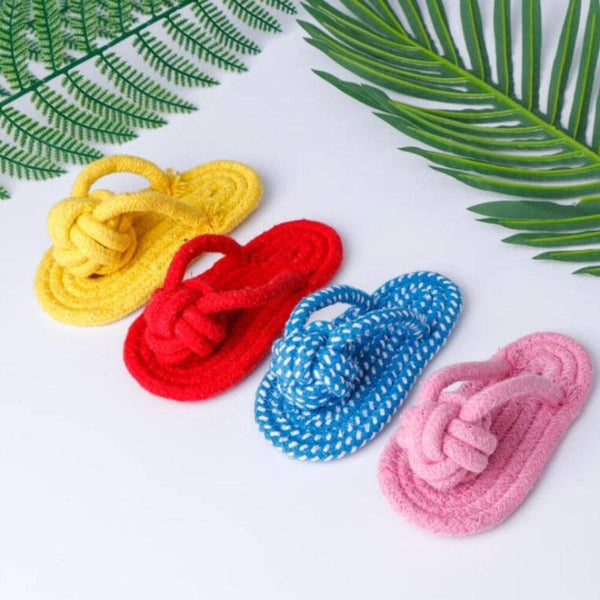 Wiggles Knot Cotton Rope Dog Toy Flip Flop | ozpetworld.com