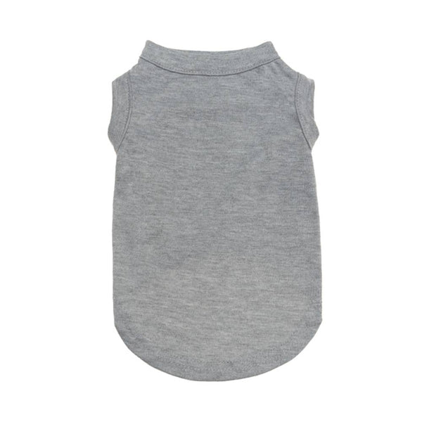 Wiggles Plain Pet Summer Clothes Cotton Blank Dog T Shirt Grey | ozpetworld.com