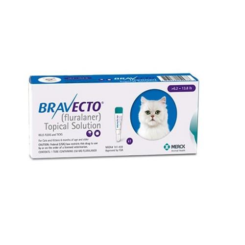 Bravecto 250mg Spot-On Solution For Medium Cats 6-14lbs (2.8-6.25kg), US | VetBarn