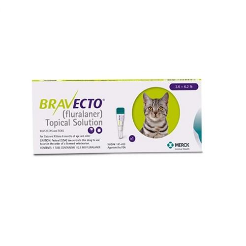 Bravecto 112.5mg Spot-On Solution For Small Cats 2.6-6.2lbs | VetBarn