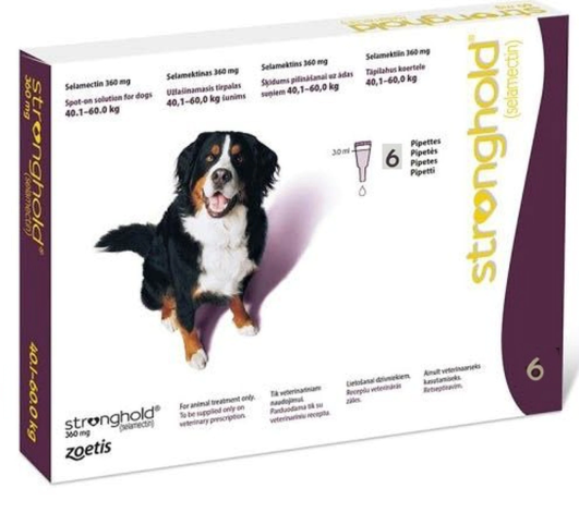Stronghold (Plum) For Extra Large/ X-Large Dogs 85-130 lbs (40.1-60 kg) - Treats Fleas and Worms for Dogs
