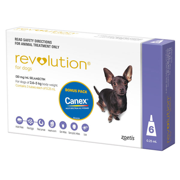 Zoetis Revolution (Purple) For Extra Small Dogs 5.1-10lbs (2.6-5kg), 6Pack | VetBarn